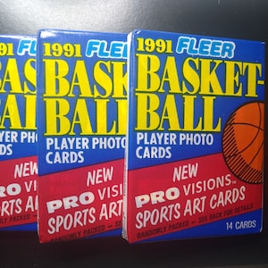 1991-92 Fleer Basketball Unopened Wax Packs lot of Three (3) Packs Possible Michael Jordan Magic Bird Pro-Vision Art cards PSA 10