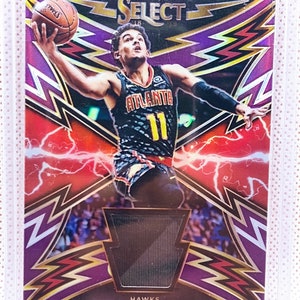 2018-19 Panini Select Trae Young Rookie Swatch SP-Tyg Purple Stripe 97/99 Atlanta Hawks image 4