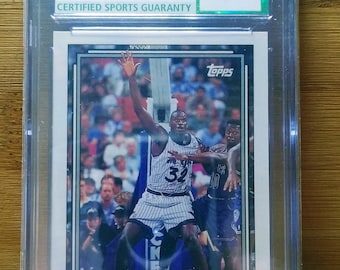 1992 Topps Basketball Orlando Magic Center Shaquille O'Neal Rookie CSG 9 Mint
