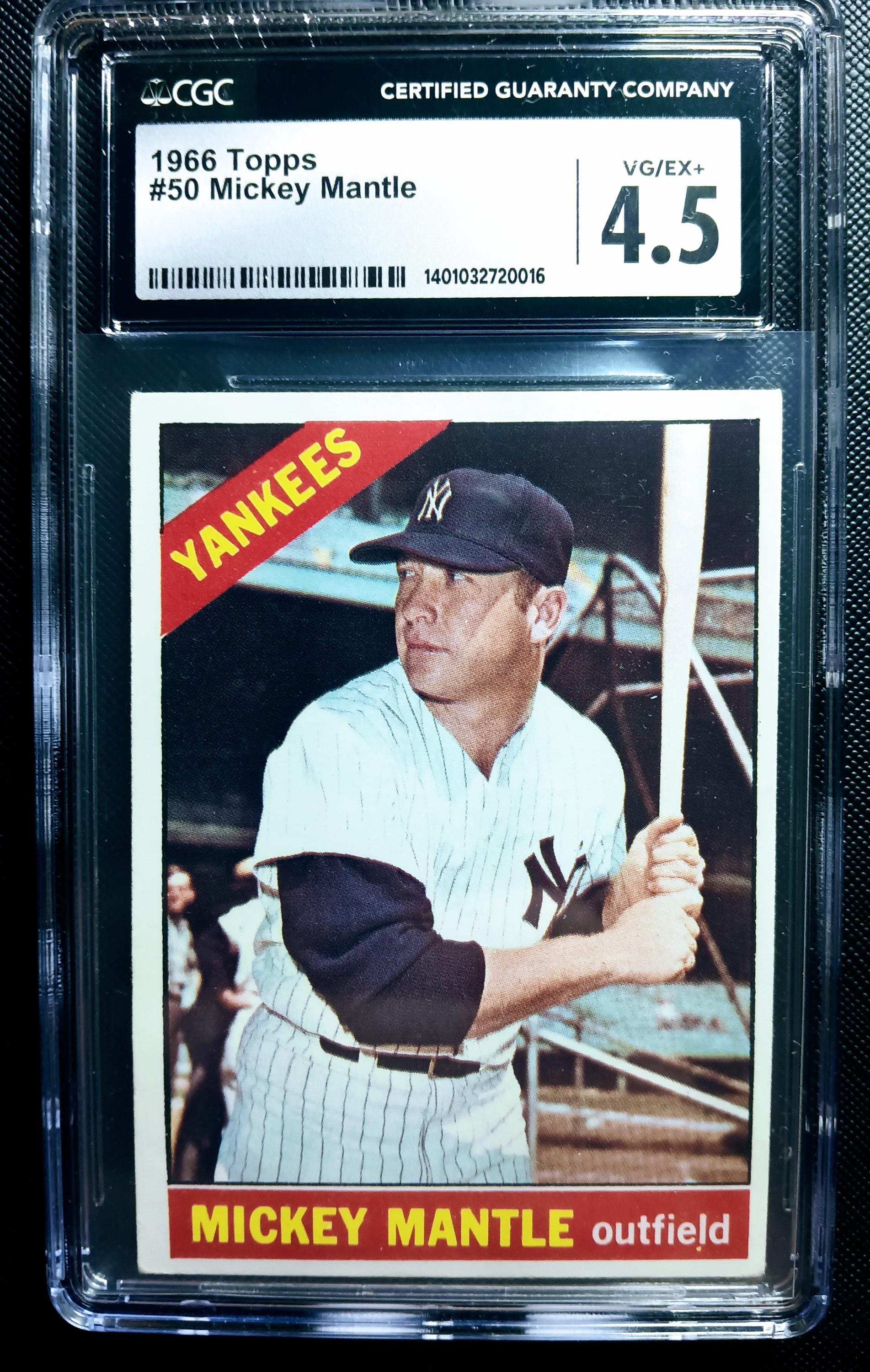 ミッキーマントル　Mickey Mantle Topps　美品 1966 Topps Mickey Mantle #50 New York Yankees PSA 4 VG-EX HOF