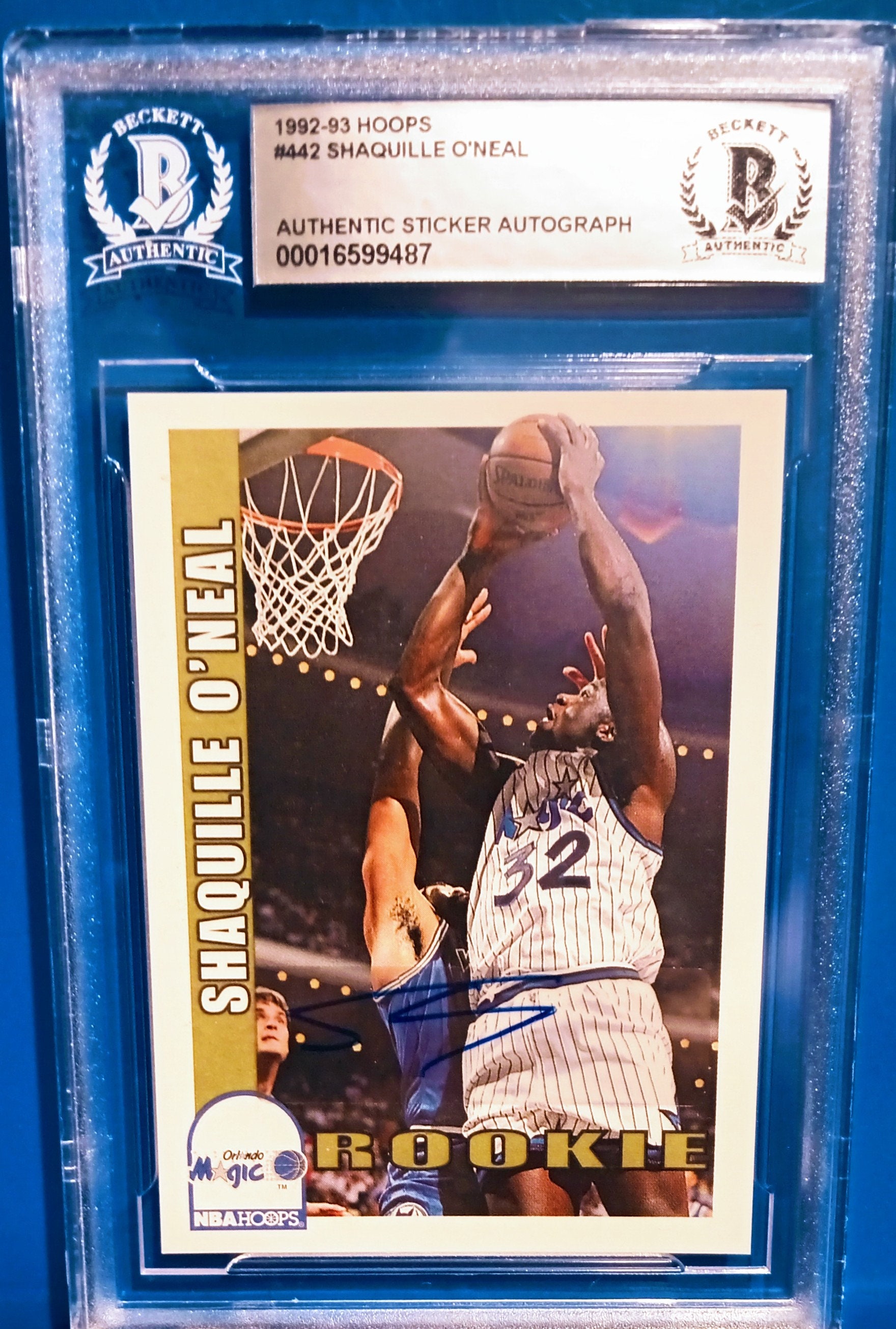 SHAQUILLE O' NEAL ROOKIE OF THE YEAR 1 OF 25,000 SIGNED CARD