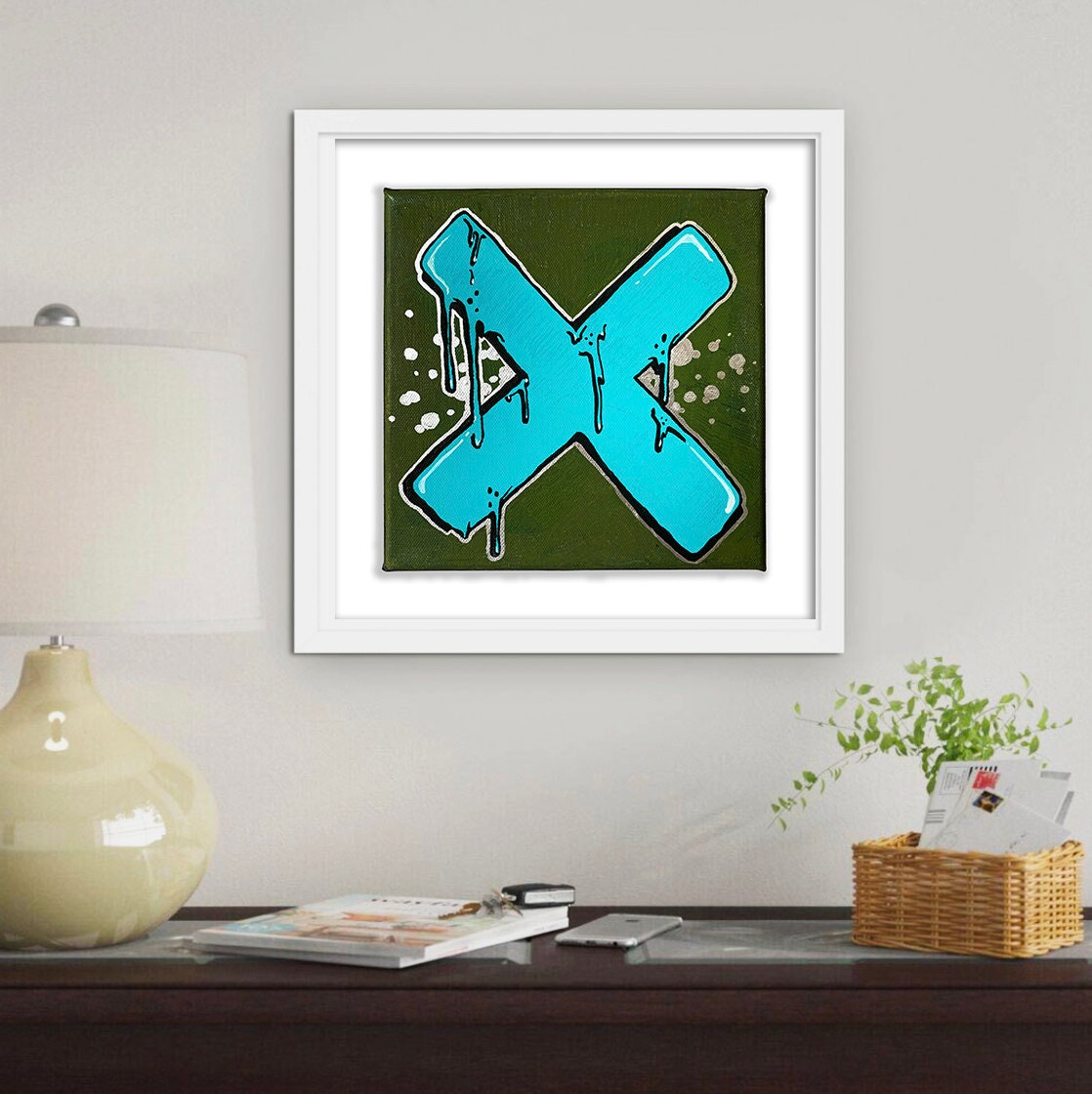 Graffiti Letter X Art Print 12x12 inches Signed & Numbered Etsy