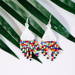 Beaded Earrings || Colorful Jewelry || Rainbow Earrings || Boho Accessories