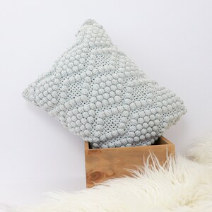 Geometric Throw Pillow || Neutral Crocheted Pillow || Textured Boho Farmhouse Decor