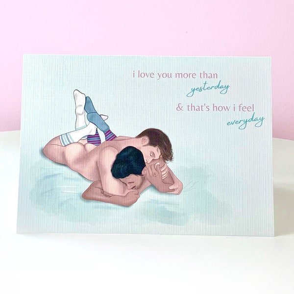 tarjeta de amor gay / diseño original para aniversario, cumpleaños, día de san valentín o simplemente porque sí