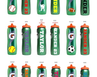 Botella de Gatorade personalizada, botella de agua personalizada, recipiente para bebidas, recuerdo de fiesta de cumpleaños, regalo para equipo