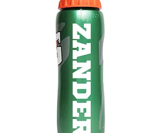 Personalized Name Custom Gatorade Squeeze Water bottle 32 Oz Green Hydration Bottle Gift Party Favor Teen Team Sport Gift Gym Football