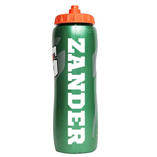 Personalisierte Name Kundenspezifische Gatorade Squeeze Wasserflasche 32 Unze grüne Trinkflasche Geschenk Party Favor Teen Team Sport Geschenk Gym Fußball