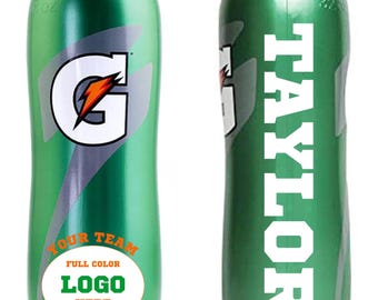 Logotipo personalizado del equipo para torneos Botella de Gatorade Nombre del equipo Regalo para equipos Fútbol Béisbol Lacrosse Hockey Fútbol americano Softbol Baloncesto Voleibol Tenis