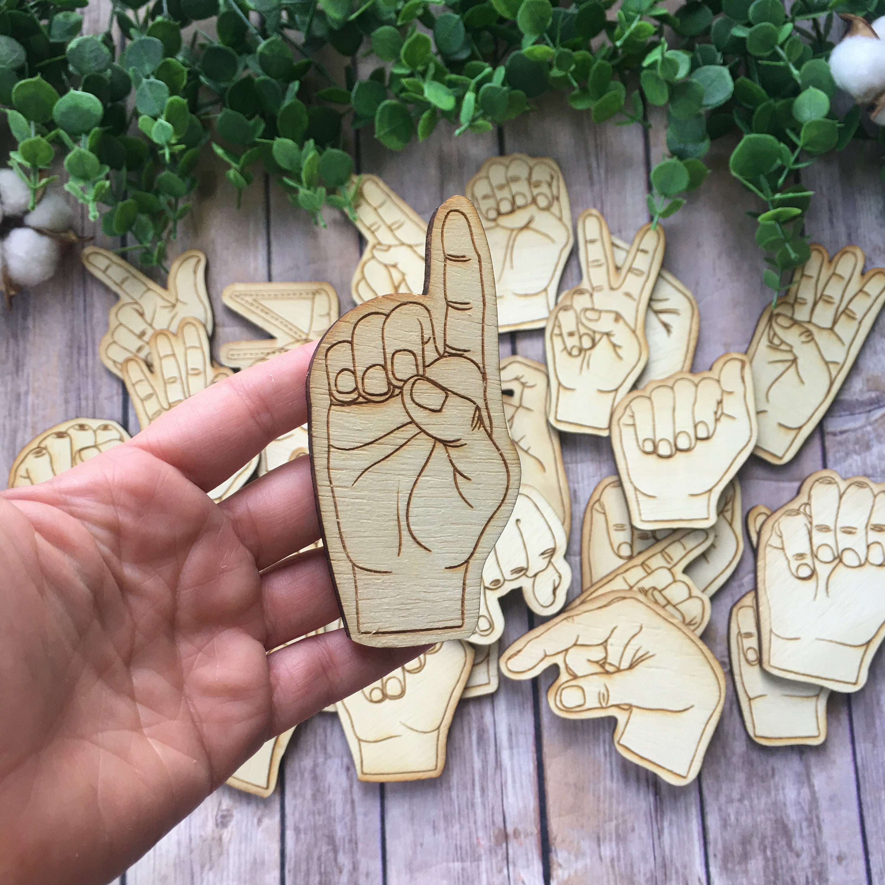 ASL Alphabet Wooden ASL Alphabet ASL Art American Sign Etsy
