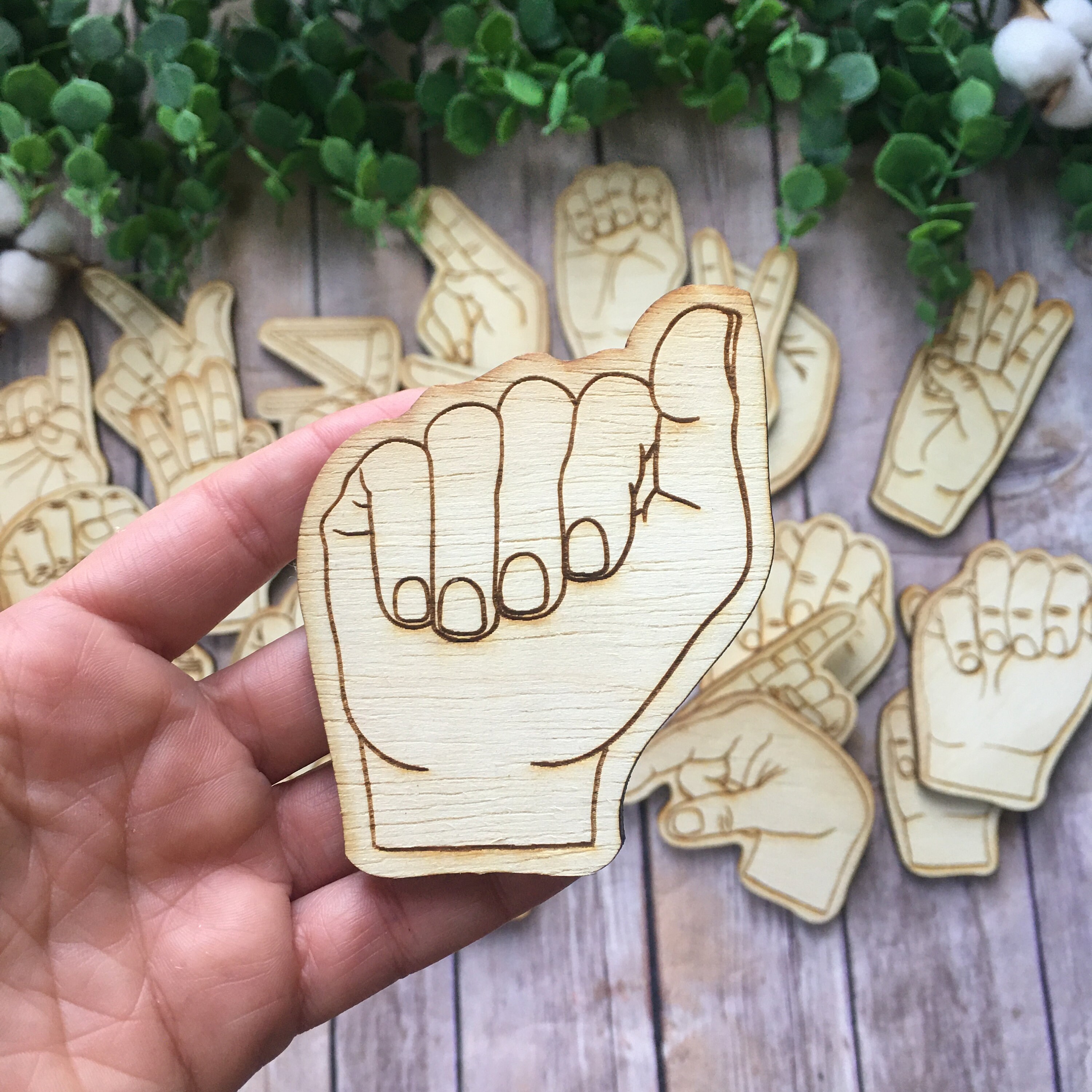 ASL Alphabet Wooden ASL Alphabet ASL Art American Sign Etsy