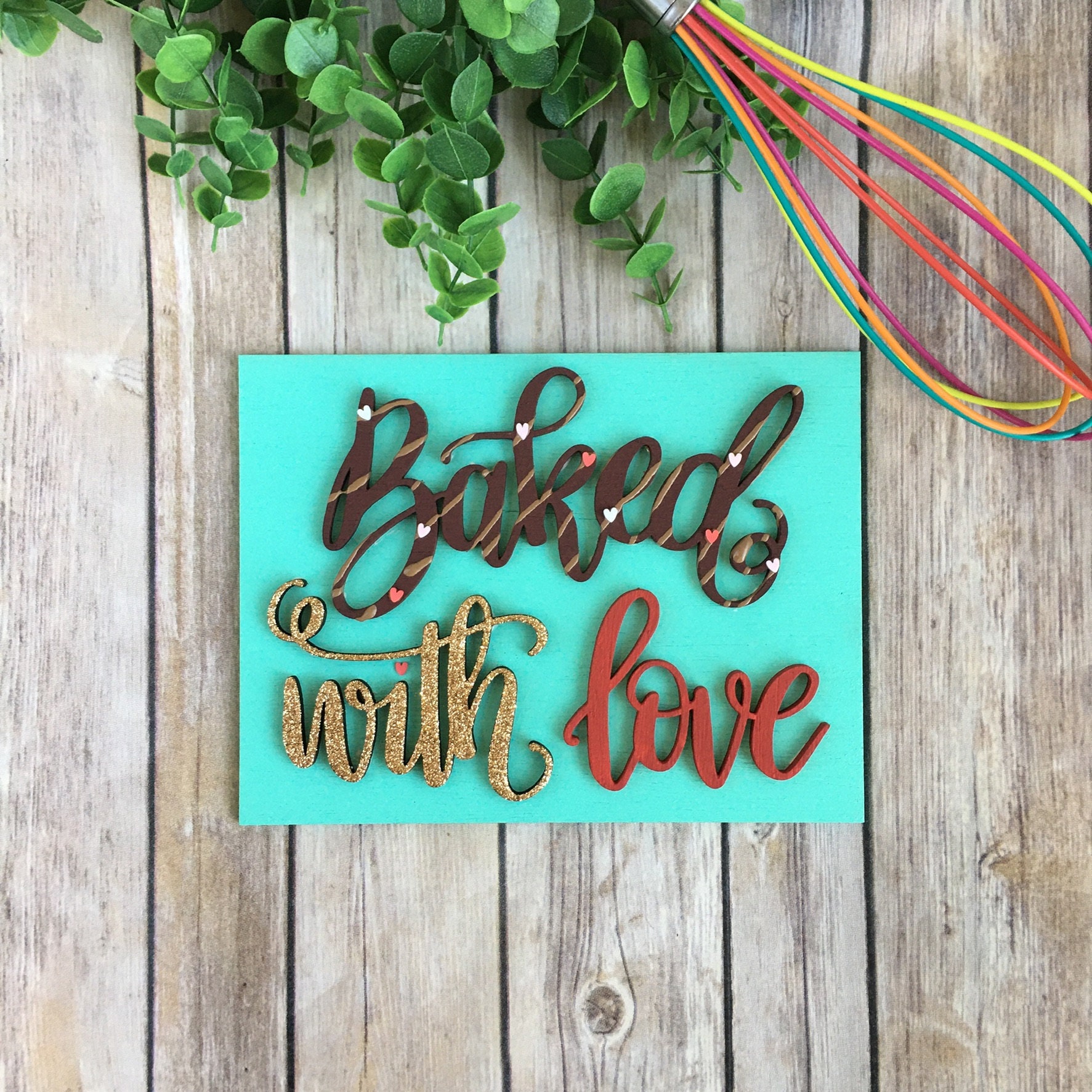 Baked with love decor bakers decor bakers wood sign baked with Etsy