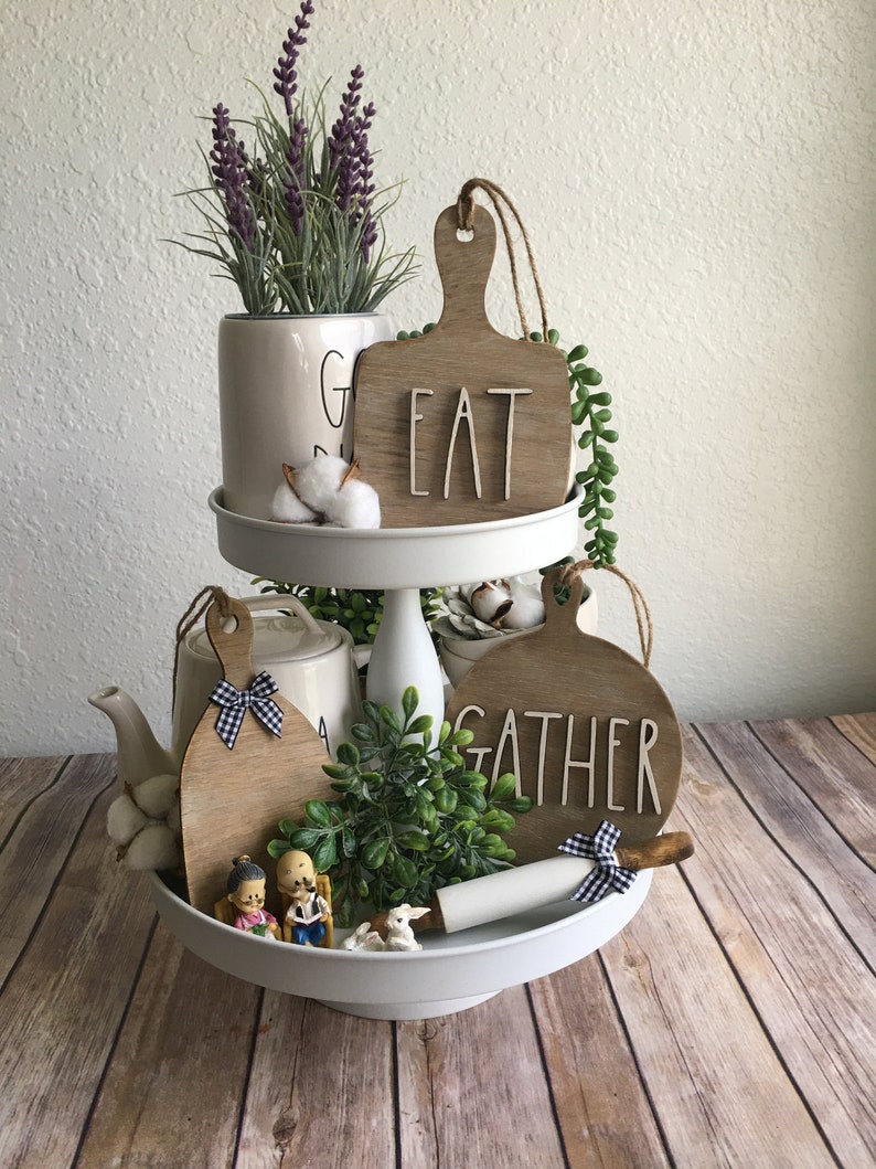 Tiered Tray Decor farmhouse decor kitchen Mini farmhouse Etsy