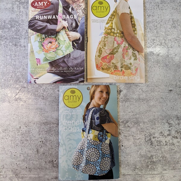 Amy Butler Uncut Handbag Patterns, Your Choice Frenchy Bags, Runway Bags or Birdie Sling, Midwest Modern Sewing Patterns, Bag Patterns