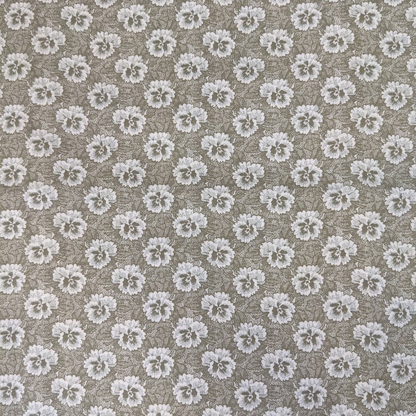 1998 Classic Cottons 40s Print Quilting Cotton, 45" Wide, Light Green and Tan Tiny Floral Print, 1 1/2 Yards Available in Two Lengths