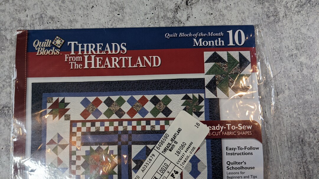 Joann Fabrics Quilt Block of Month Kit, Month 10 Yankee Puzzle Block