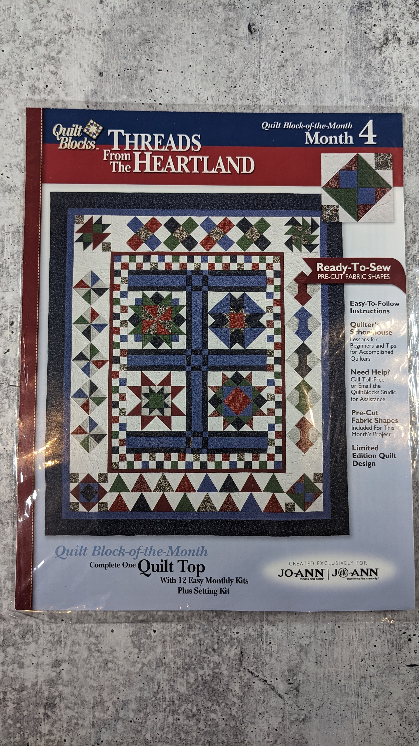 Joann Fabrics Quilt Block of Month Kit Month 4 Shaded 4 Etsy