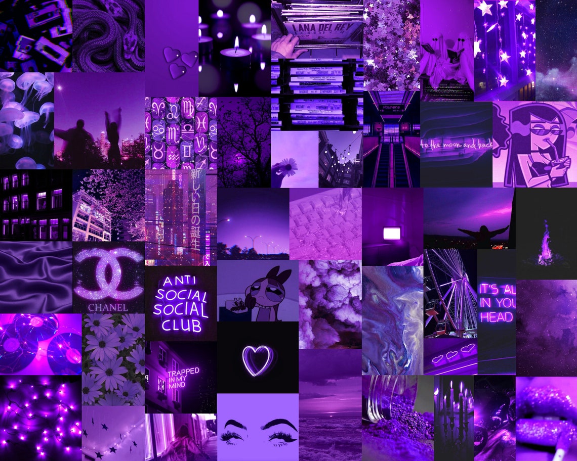 Violet Collage Kit 50pcs digital photos for picture walls | Etsy