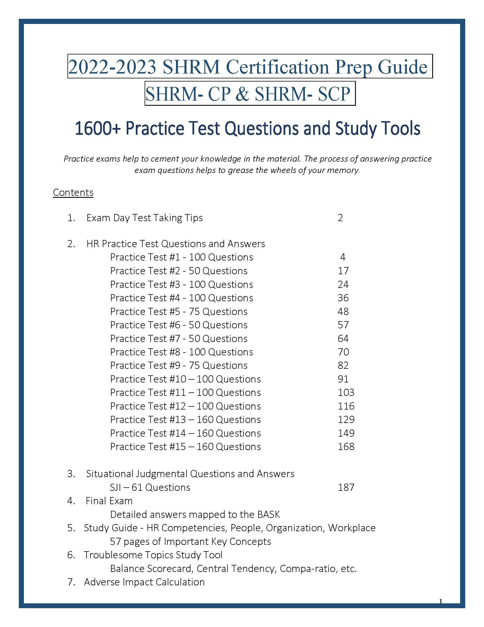Shrm 22 23 Workbook Practice Questions For Cp Scp Exams Etsy Israel