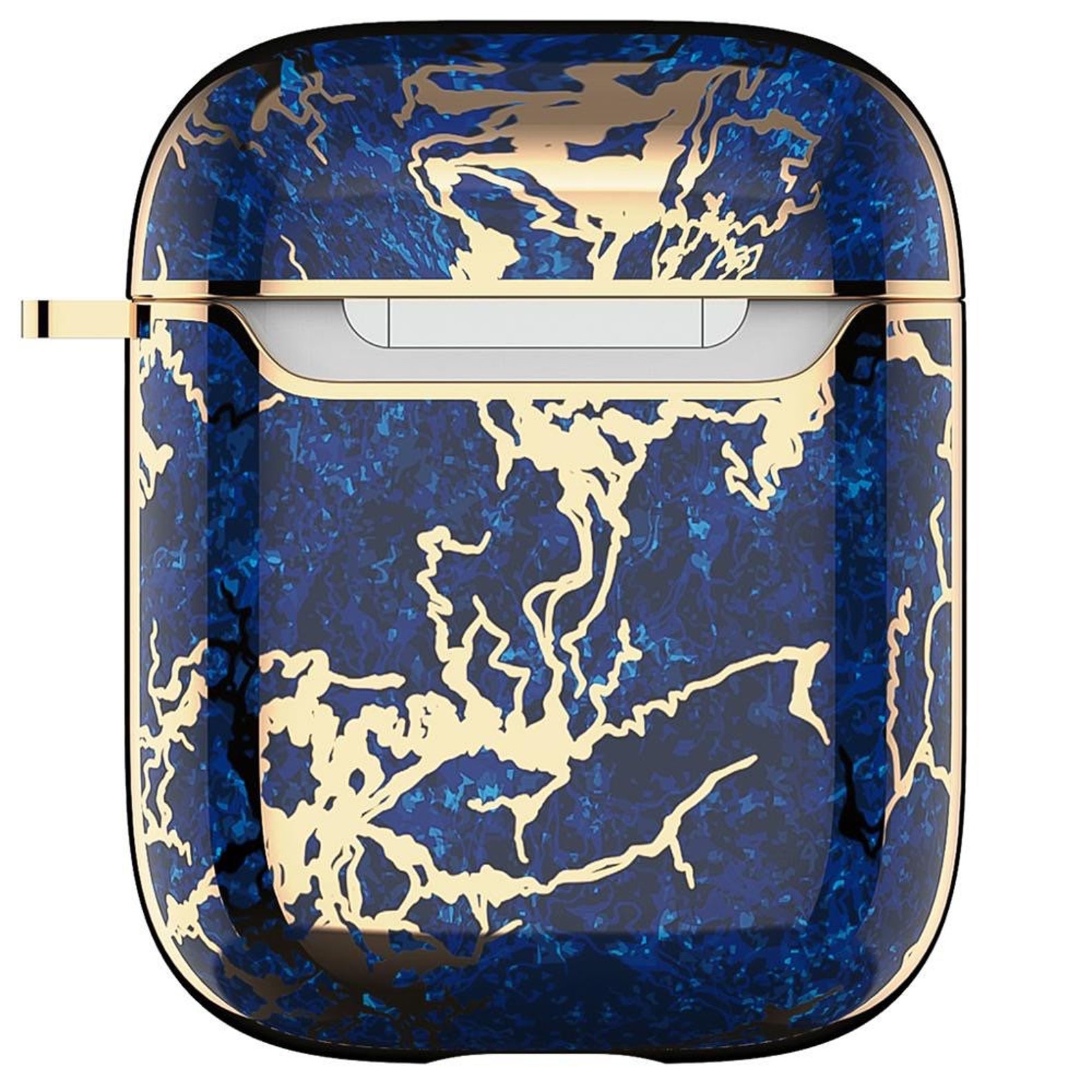 Navy Blue Airpod Case With Keychain Protective Sleeve Cover | Etsy