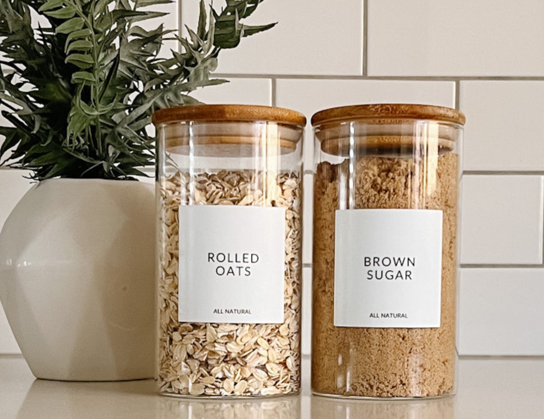 Minimalist Pantry Labels Stickers White Pantry Labels Custom Etsy