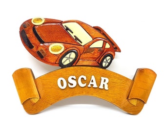 Personalised Handmade Childrens Wooden Car Door Plaque | Door Sign | Children Door Sign