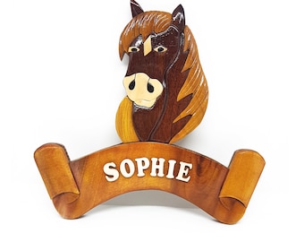 Personalised Handmade Childrens Wooden Horse Door Plaque | Stable door sign | Stable plaque