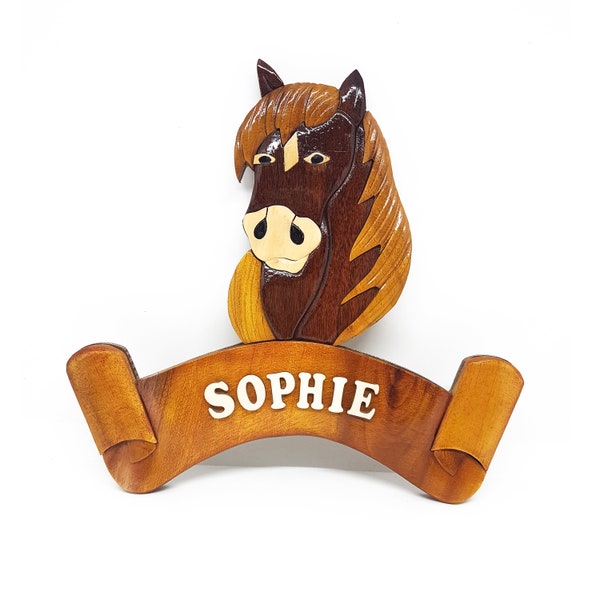 Personalised Handmade Childrens Wooden Horse Door Plaque | Stable door sign | Stable plaque