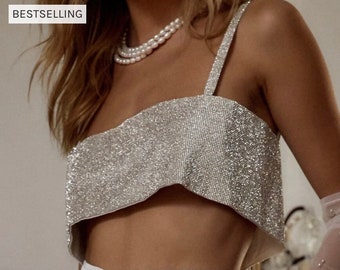 crystal fringe crop top