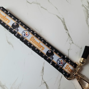 Cordón para llavero de muñeca de los Pittsburgh Steelers, cordón para bolso, llavero de muñeca, regalo de los Steelers, Pittsburgh, llavero
