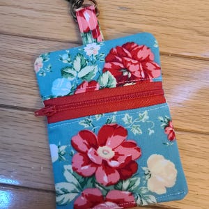 Estuche pequeño con cremallera, bolsillo para cordón, accesorio para cordón, bolsa con cremallera, tela Pioneer Woman, bolsillo para colocar el cordón de la insignia