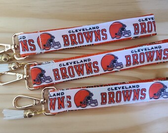 Cleveland Browns Wristlet Keychain, Cleveland Browns Fan gift