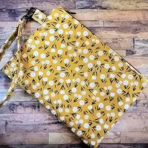 Monedero de pulsera, bolso de muñeca con cremallera, asa extraíble, hecho a mano en Ohio, EE. UU., bolso de moda, billetera de tela, monedero pequeño, bolso de mano, regalo