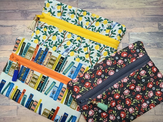 Fabric Zipper Pouch Lemon Zipper Pouch Supply Pouch Supply Case Lemon Decor Birthday Gift Handmade Gift Etsy