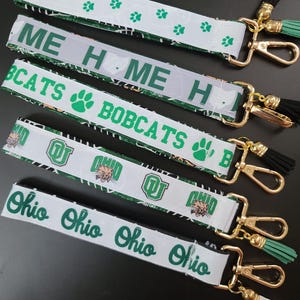 Ohio University, Wristlet key ring, OU gift, Wrist clip accessory, OU Fabric Wrist Lanyard, Athens, Athens, OU Bobcats, Ohio, Ohio gift