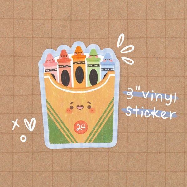 Crayon Vinyl Sticker | Kawaii Sticker - Cute Art Sticker - Cute Stationery - Kawaii Vinyl Sticker - Waterproof Sticker - Back to School