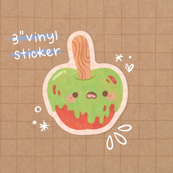 Poison Apple Vinyl Sticker | Kawaii Sticker - Cute Fruit Sticker - Cute Stationery - Cute Vinyl Sticker - Waterproof Sticker - Kawaii Food