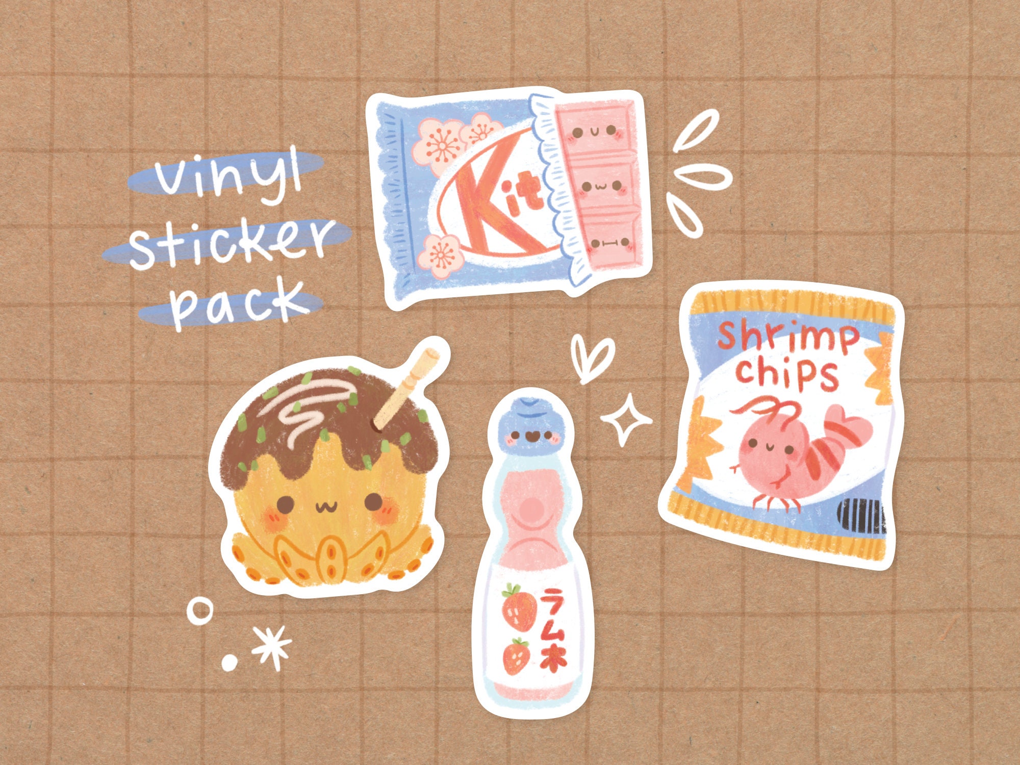 Asian Snacks 1 Vinyl Sticker Pack Kawaii Stickers Cute - Etsy