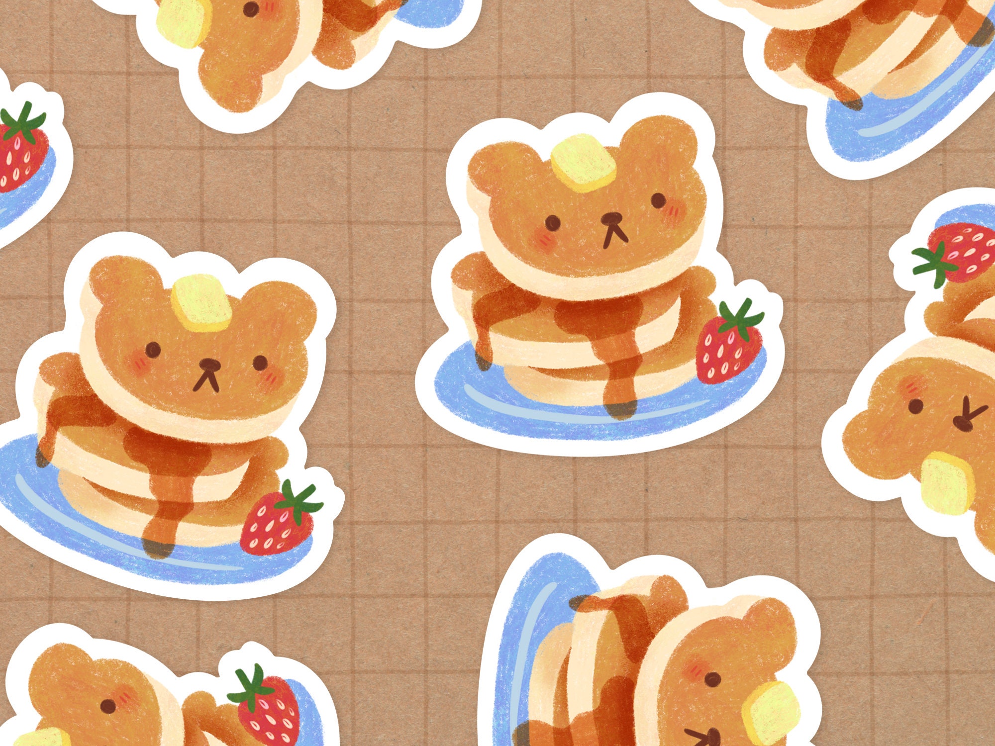Pancake Bear Vinyl Sticker Kawaii Sticker Bear Sticker - Etsy