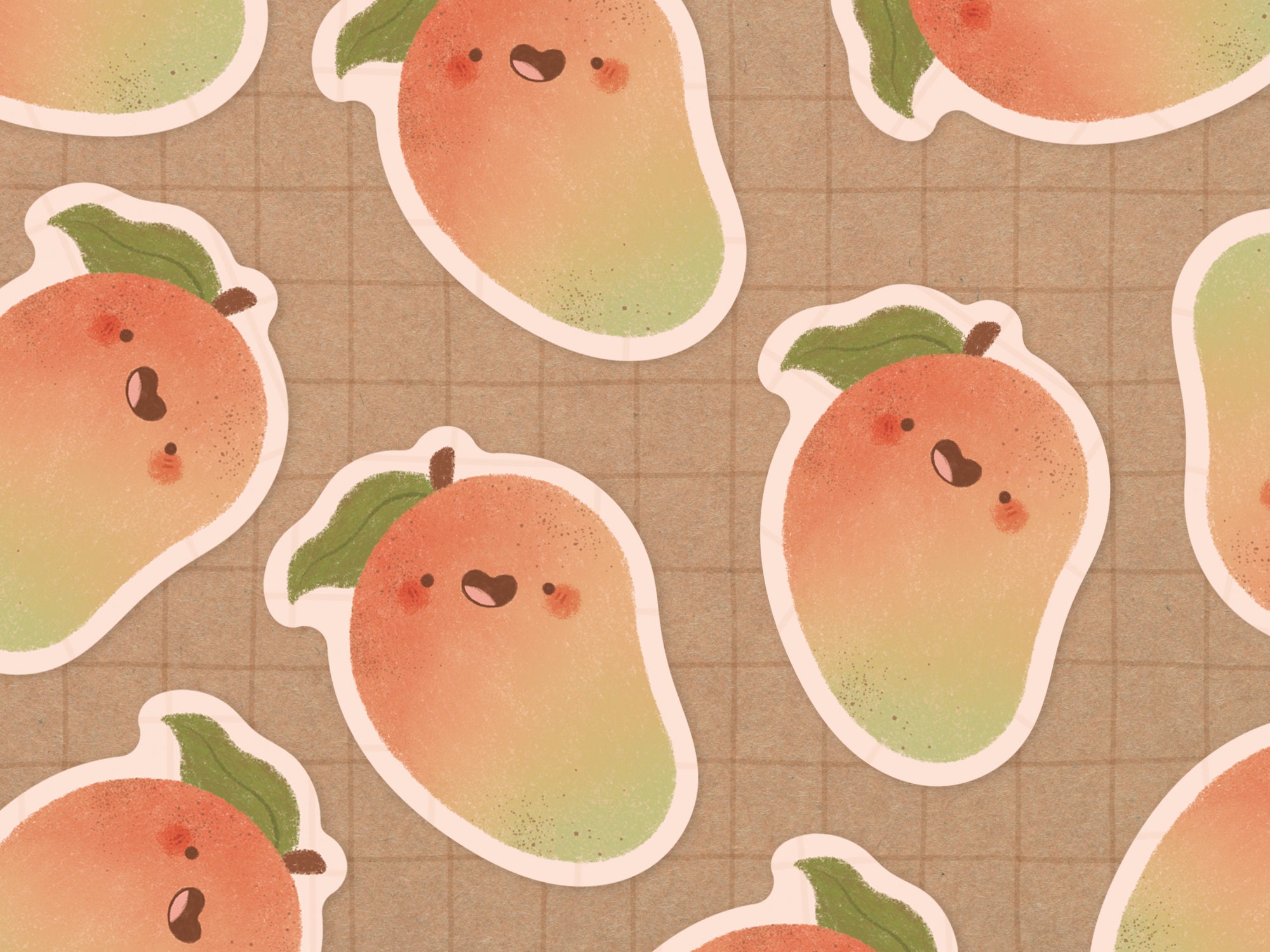 Mango Vinyl Sticker Kawaii Sticker Cute Fruit Sticker | Etsy