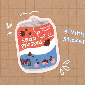 Soda Vinyl Sticker Kawaii Sticker Depression Sticker - Etsy