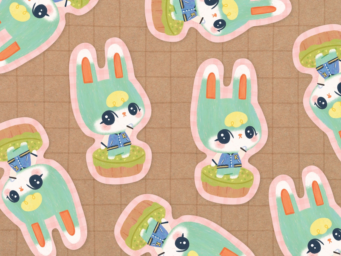 Sasha Animal Crossing Vinyl Sticker Kawaii Bunny Sticker - Etsy