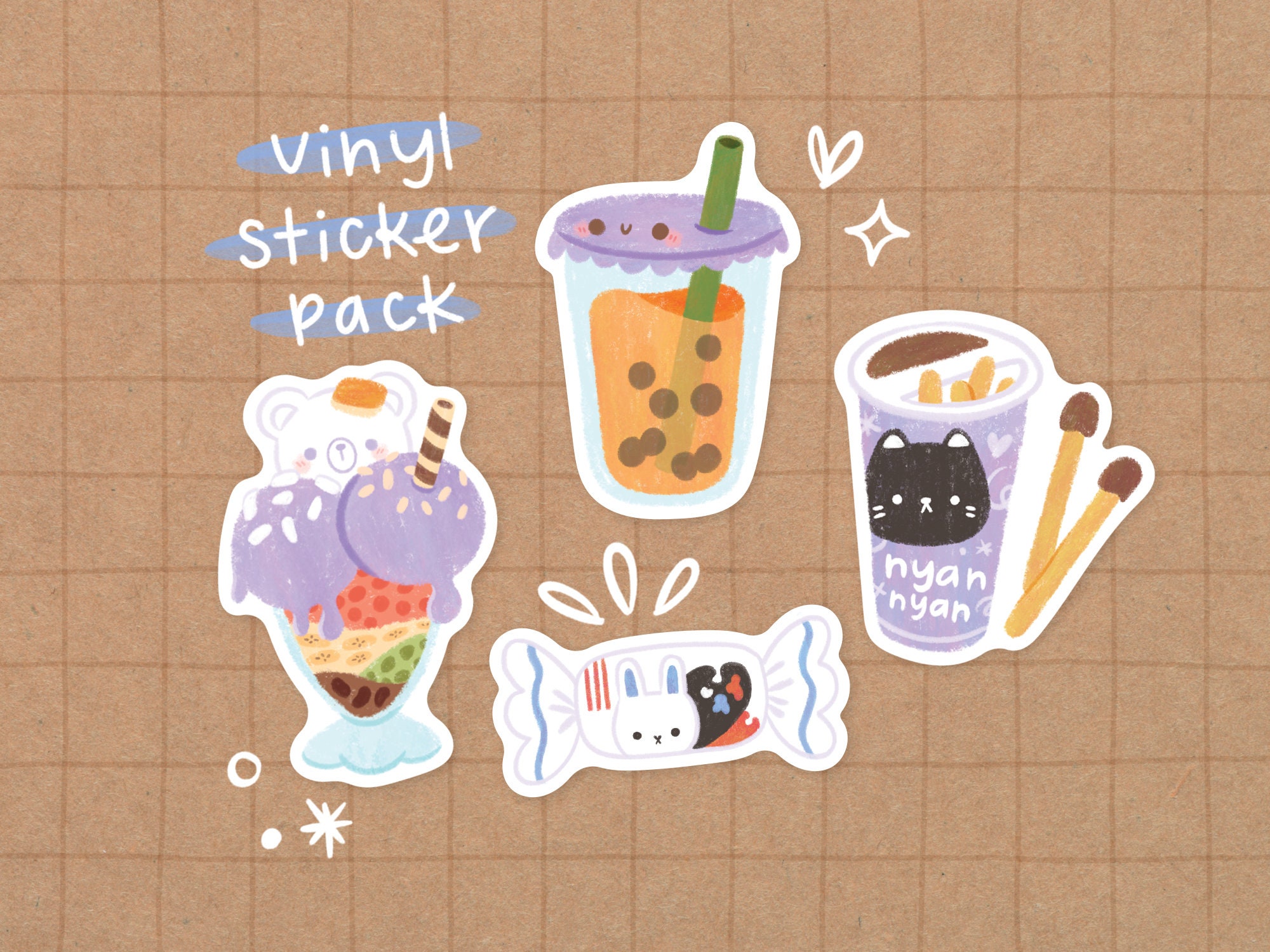 Asian Snacks Sticker Sheet Food Stickers Kawaii Stickers Cute