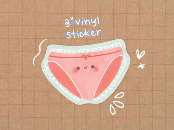 Pink Undies Vinyl Sticker Kawaii Sticker Cute Underwear Sticker
