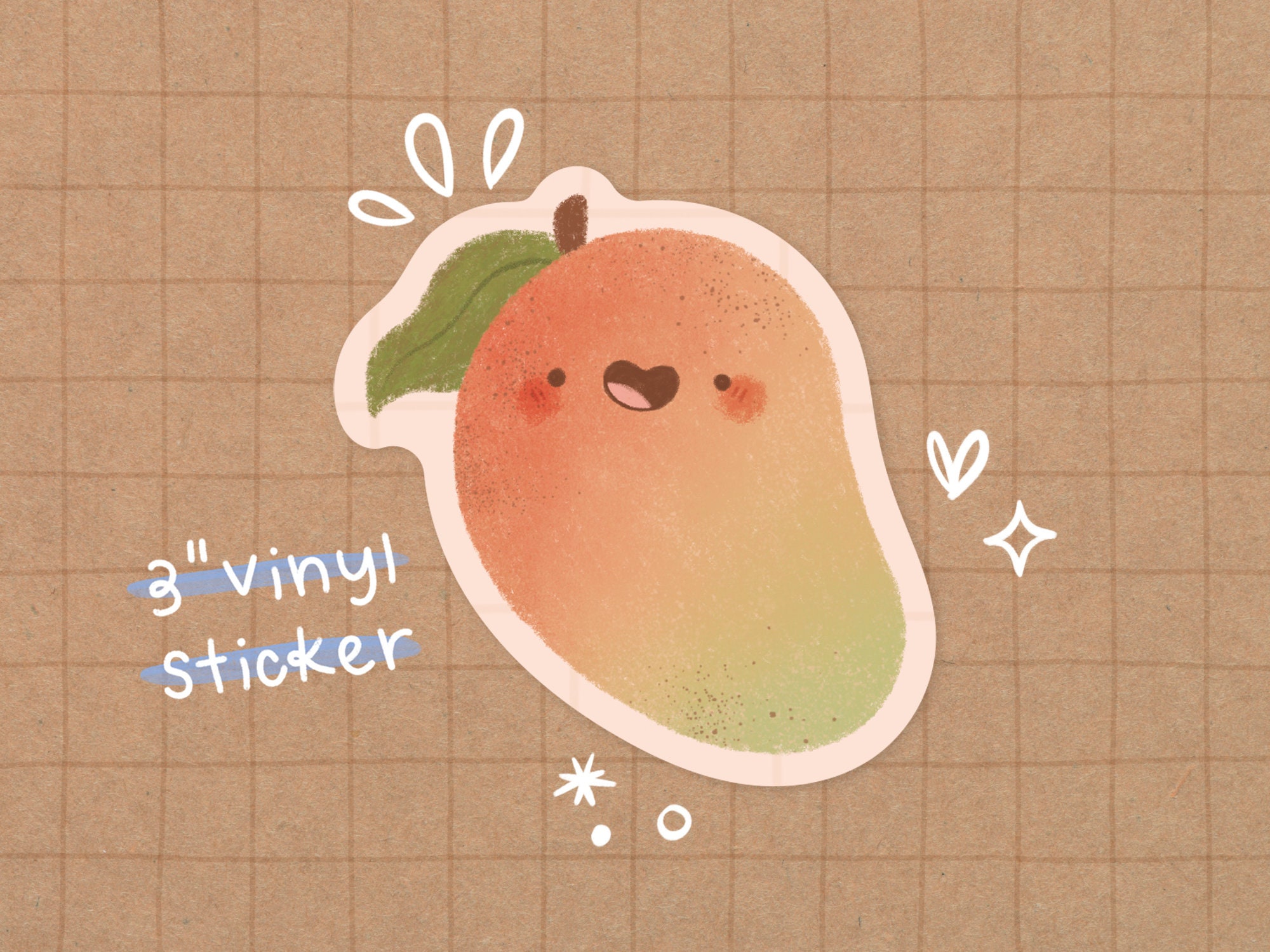 Kawaii Cute Fruits Sticker Image, in the Style of Kawaii Art, Meme
