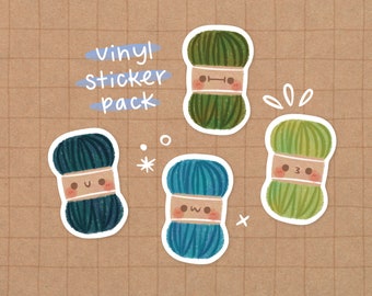 LIMITED EDITION Autumn Yarn Vinyl Sticker Pack | Kawaii Stickers - Cute Stickers - Cute Stationery - Cute Waterproof Stickers- Kawaii Crafts