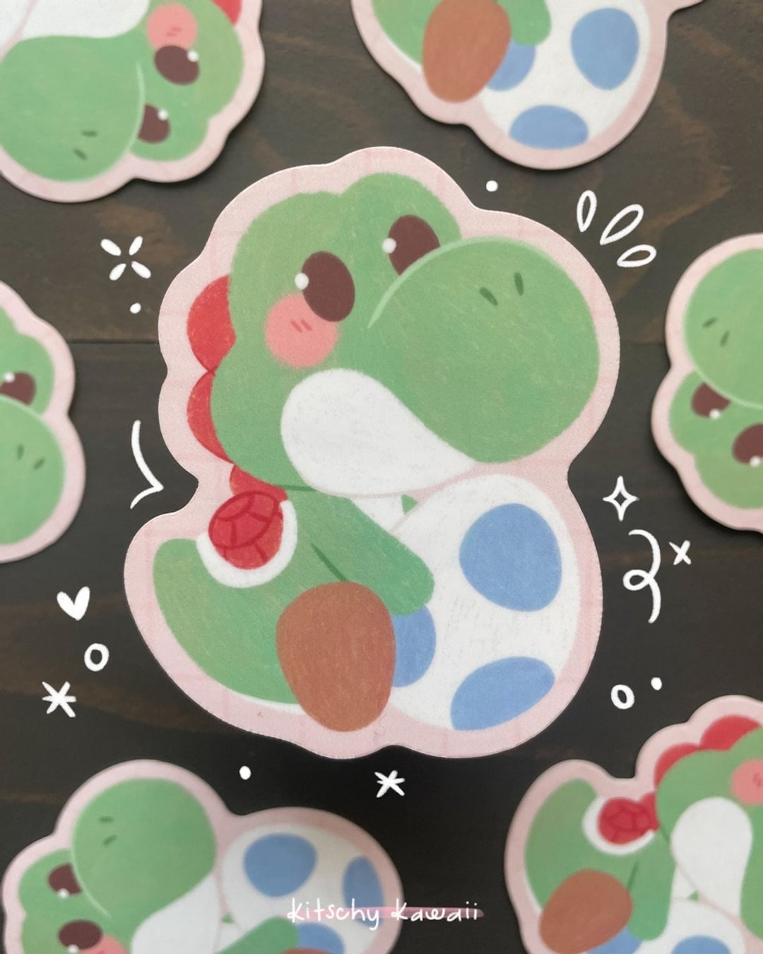 Video Game Dino Vinyl Sticker Cute Yoshi Sticker Kawaii Sticker Cute