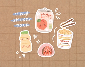 Asian Snacks 2 Vinyl Sticker Pack | Kawaii Stickers - Cute Stickers - Cute Stationery - Vinyl Stickers - Waterproof Stickers - Kawaii Food