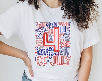 Camisa 4 de Julio, Camisa Patriótica, Camisa Cuatro de Julio, Camisa del Día de la Independencia, Camisa 4 de Julio de La Mujer, camisa roja, blanca y azul,