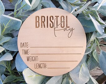 Birth Stats Sign, Newborn Baby Announcement, Newborn Baby Stat Sign, Newborn Keepsake Gift, Wood Name Sign, New Mom Gift, Baby Shower Gift